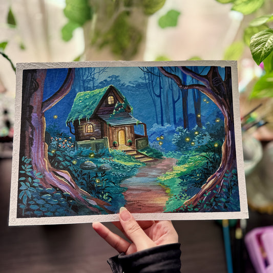 A4 Original Artwork, The Whispering Cabin