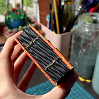 Handmade Orange Black sketchbook