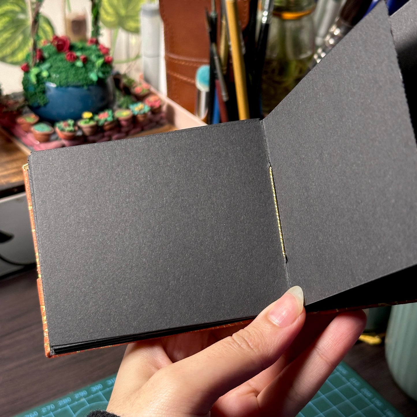 Handmade Orange Black sketchbook