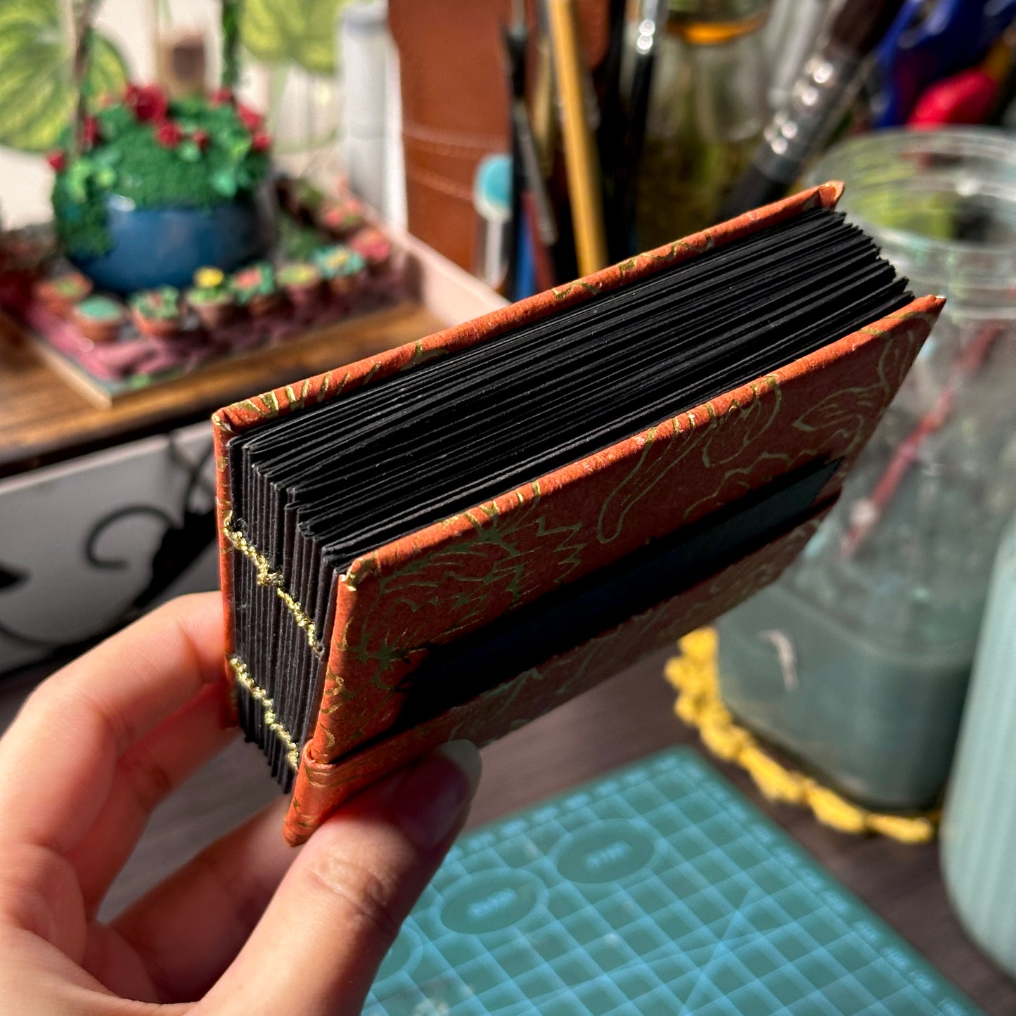 Handmade Orange Black sketchbook